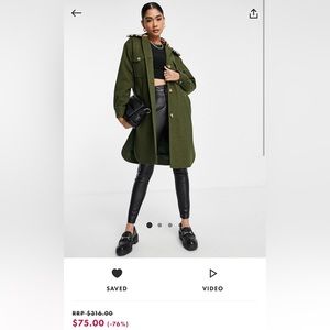 Wool blend jacket in green NEW